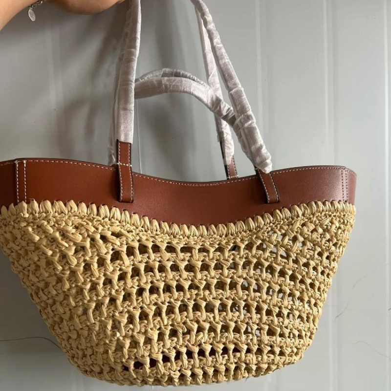 Women'S Raffia Bags - Borsa da spiaggia in tessuto cavo