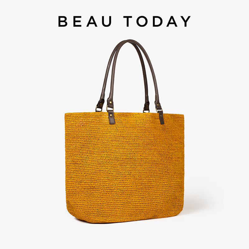 Women'S Raffia Bags - BEAUTODAY Borsa tote casual da donna