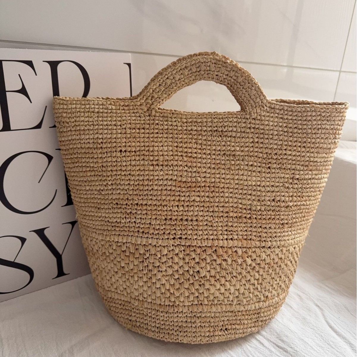 Women'S Raffia Bags - Borsa da Spiaggia in Paglia per