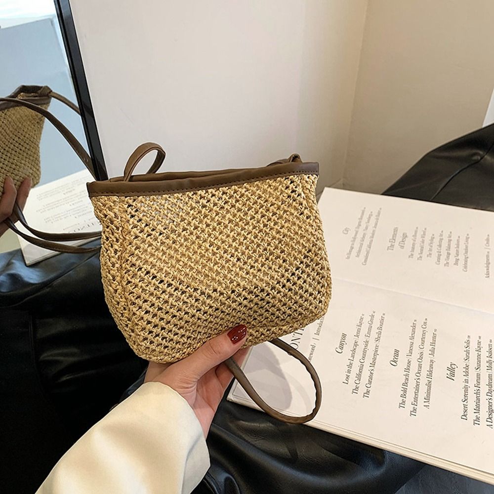 Women'S Raffia Bags - Borsa Casual in Pelle PU e