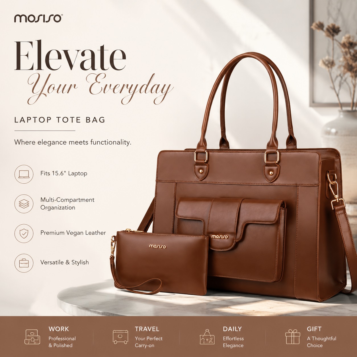 Women Bags With Laptop Compartment - Borsa tote per laptop MOSISO da