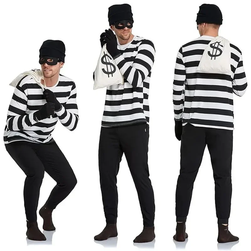 Women Bags Europe - Convict Thief Costume Cosplay Donna Top
