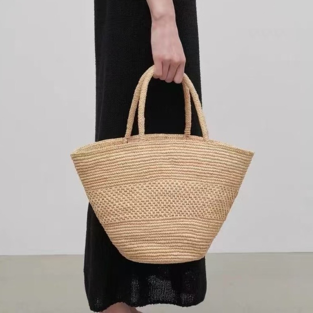 Women'S Raffia Bags - Borsa Grande in Paglia di Rafia,