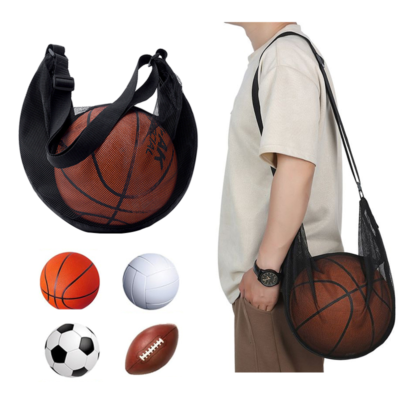 Mesh Net Bag - Borsa singola per palloni con cerniera,