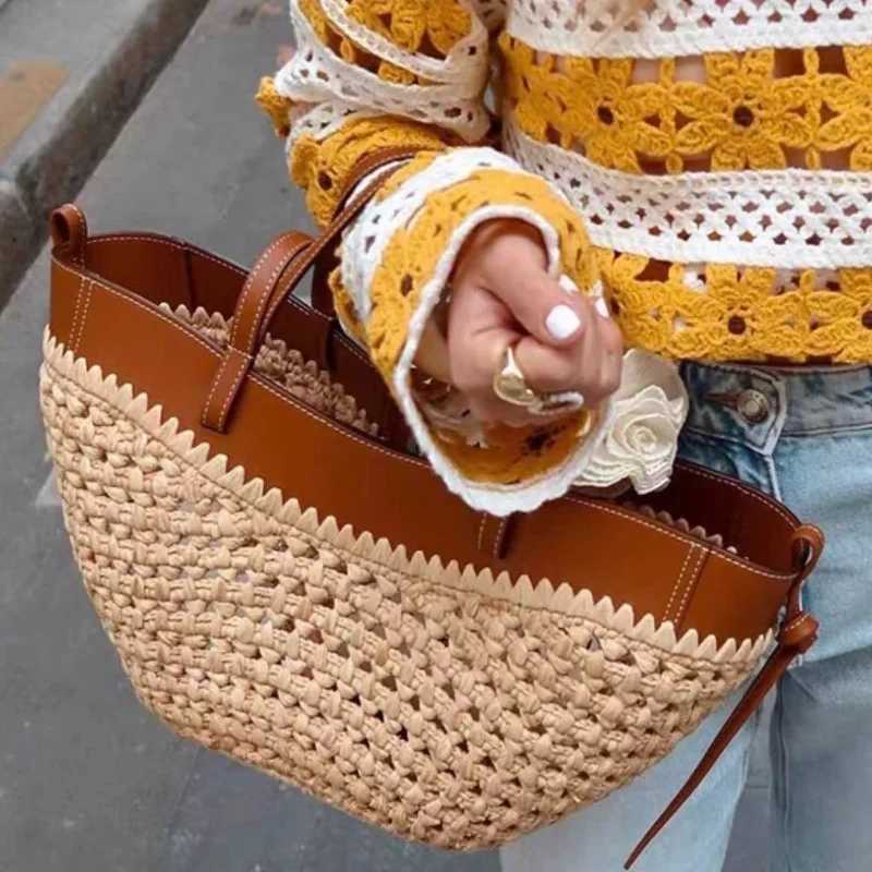Borsa da spiaggia in tessuto c - Women'S Raffia Bags recensione e prezzo
