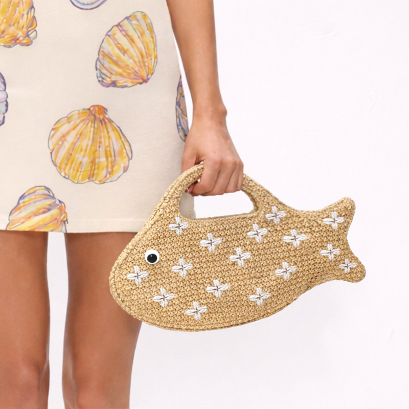 Borsa in Rafia Intrecciata, Bo - Women'S Raffia Bags recensione e prezzo