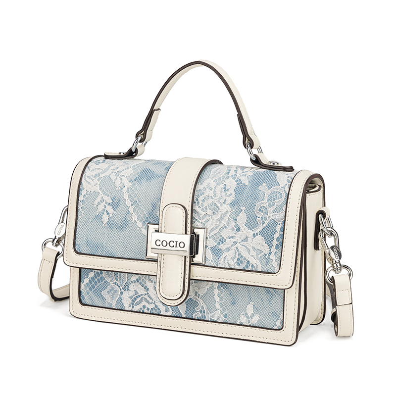 Borsa da Donna Blu con Stampa  - Top Handle Structured recensione e prezzo